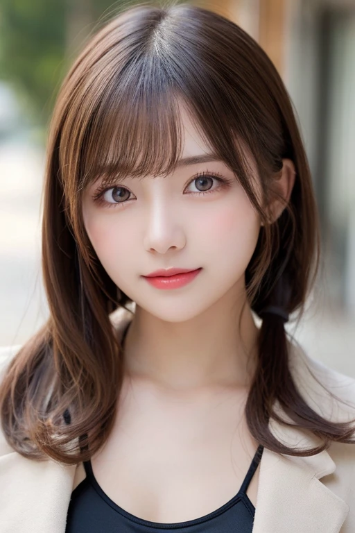 table top, highest quality, figure, super detailed, finely, High resolution, 8k wallpaper, Perfect dynamic composition figure, detailed and beautiful eyes, medium hair,small breasts natural color lip, bold sexy pose,smile,Harajuku、20 year old girl、cute、sexy shot looking at camera