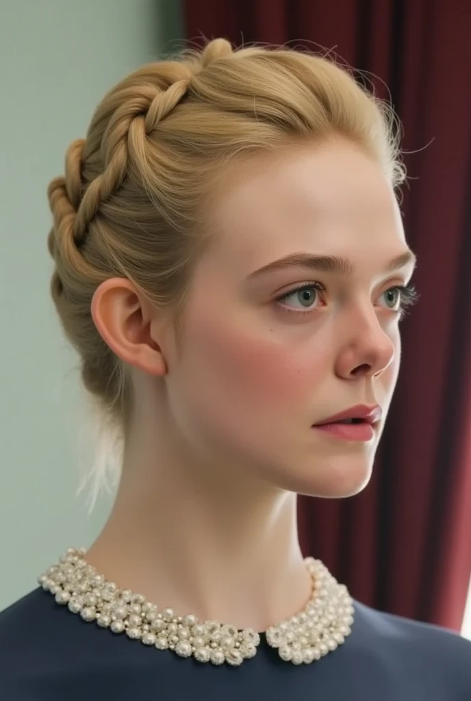 portrait of skswoman, cold , wearing organza , with medium blonde Half-up, half-down hairstyle , background war epic (photo, studio lighting, hard light, sony a7, 50 mm, matte skin, pores, colors, hyperdetailed, hyperrealistic), <lyco:Sophia Lillis:1.1>