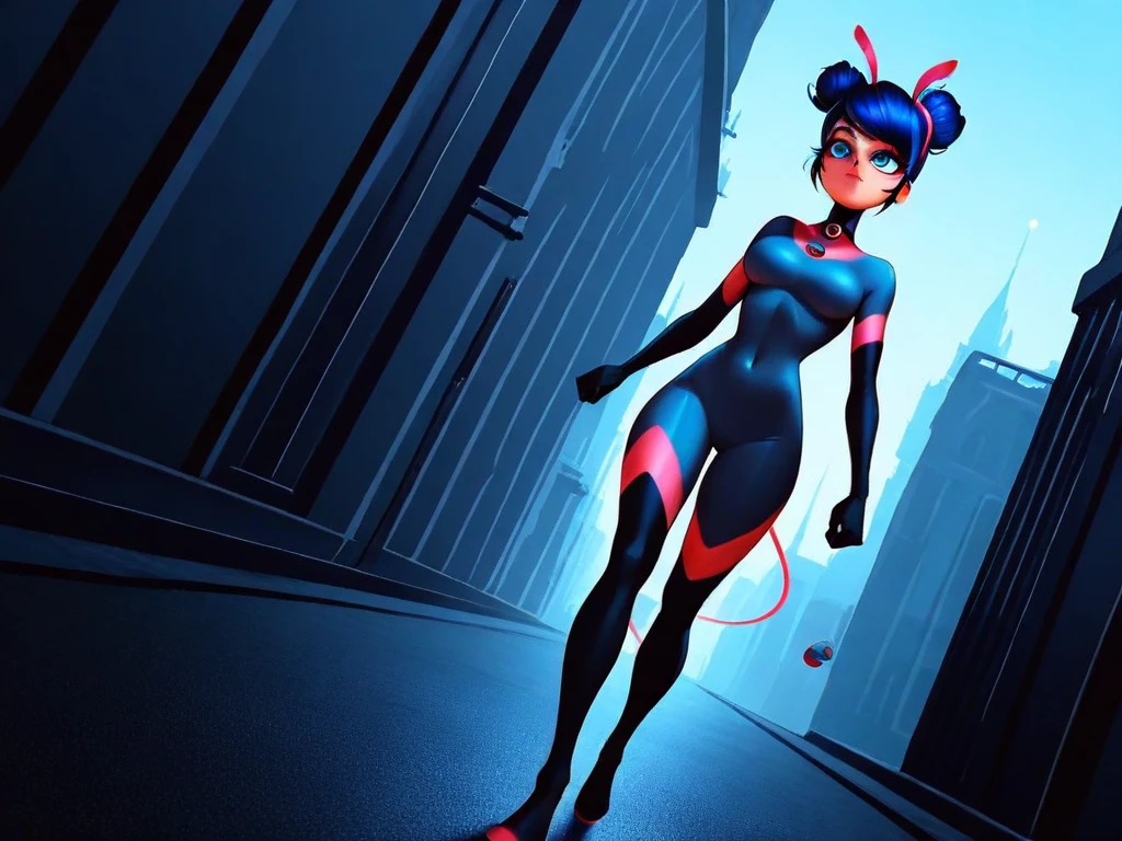 1girl, solo, helen parr, brown eyes, domino mask, looking at viewer, futuristic bodysuit, wide hips,
score_9, score_8_up, score_7_up, score_6_up, source_anime, outside, cyberpunk city, night, neon light <lora:HelenParrXL:0.4>
