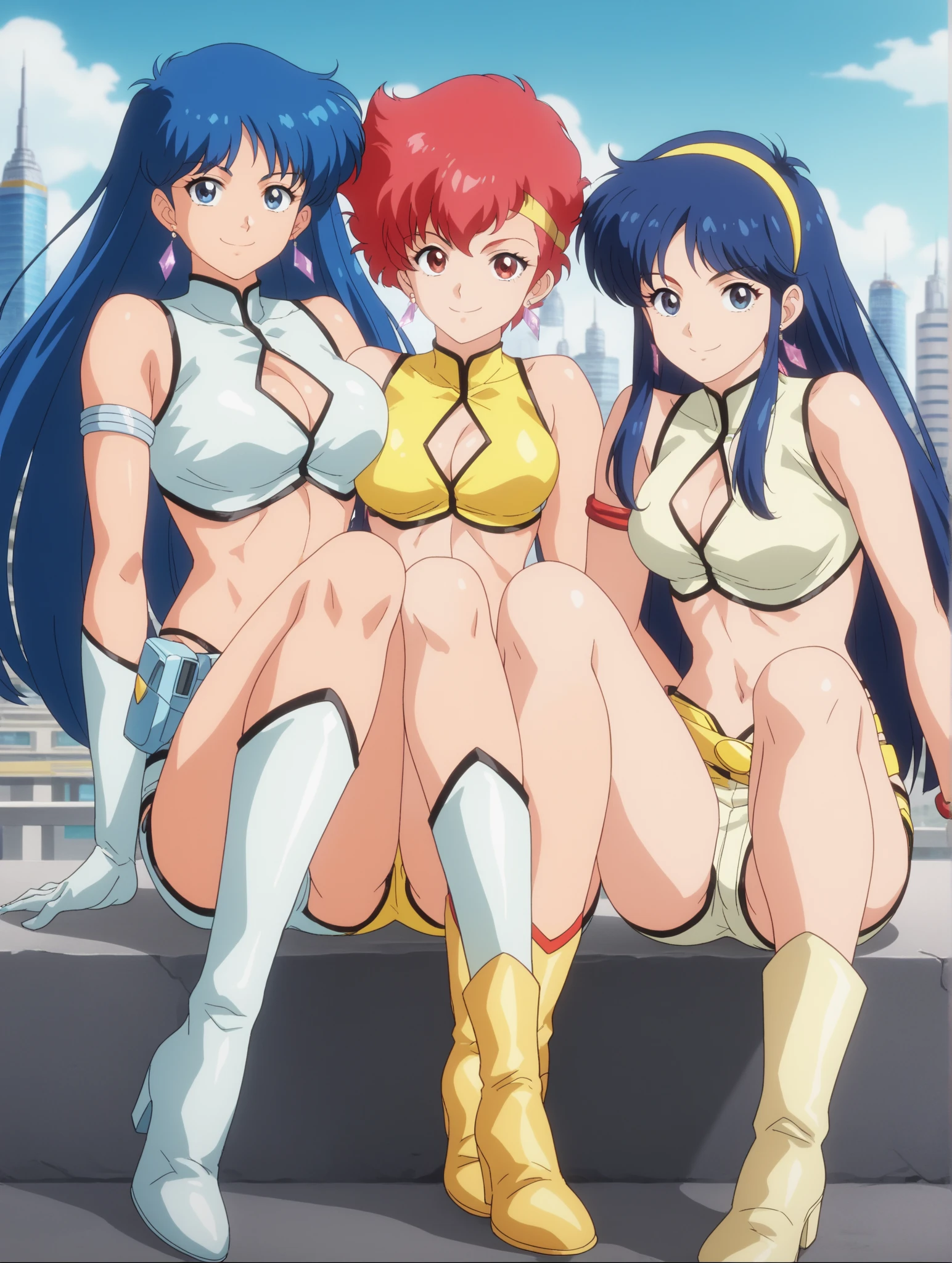 (2000s anime, retro art style, masterpiece, best quality, highly detailed, NSFW, perfect anatomy), 1girl, from below, pov, kicking, soles, full nude (complete nudity:1.2), immature body (flat chest:1.5), standing on one leg, ana,
