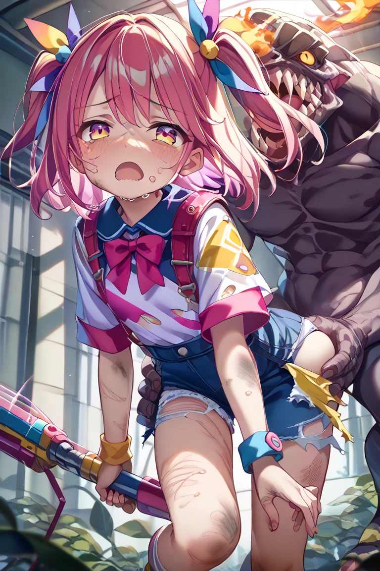 (girl,Fat middle-aged man:1.2)、Pink maid outfit、blush、(kiss)、(hug)、(Big Breasts)、Very detailed、High resolution、4K、masterpiece、High resolution、Anatomically correct、(tears:1.8)、Straddle a man、heart、toilet、Sex、(Oblique side view)、(ejaculation)