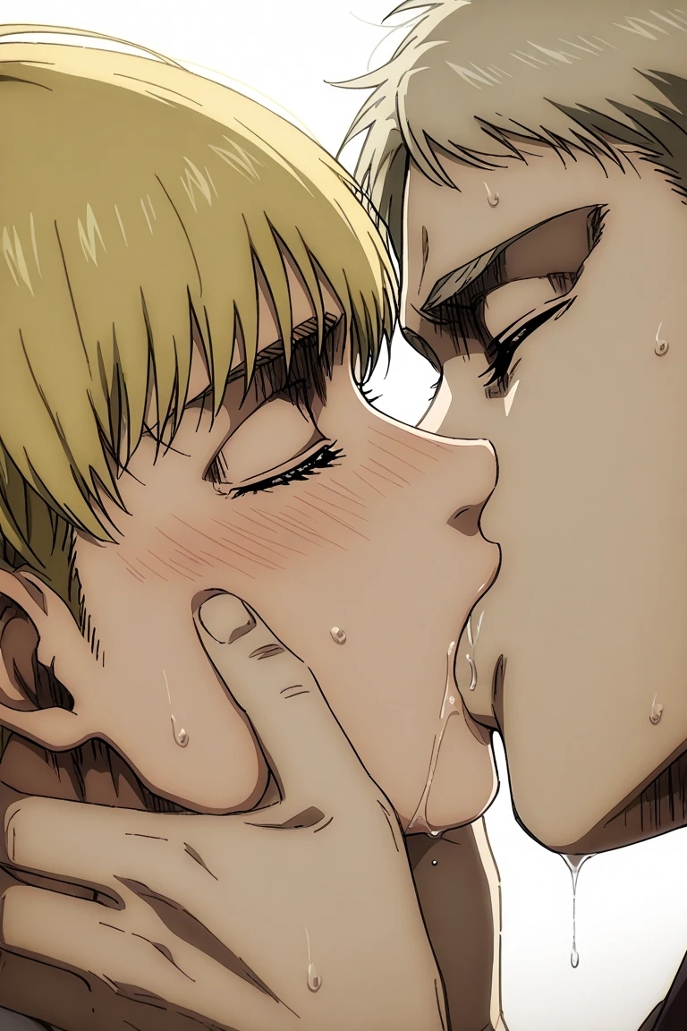 score_9, score_8_up, score_7_up, source_anime, 1boy, 2girls, ((hellsing)), blonde hair, smug, relived orgasm expression, orgasm, reliefd, looking at viewer, blue eyes, nude, oral sex, fellatio sex, blowjob, sucking cock, pov, front view, penis, dark skinned male, indoors, ((duo)), cooperative fellatio