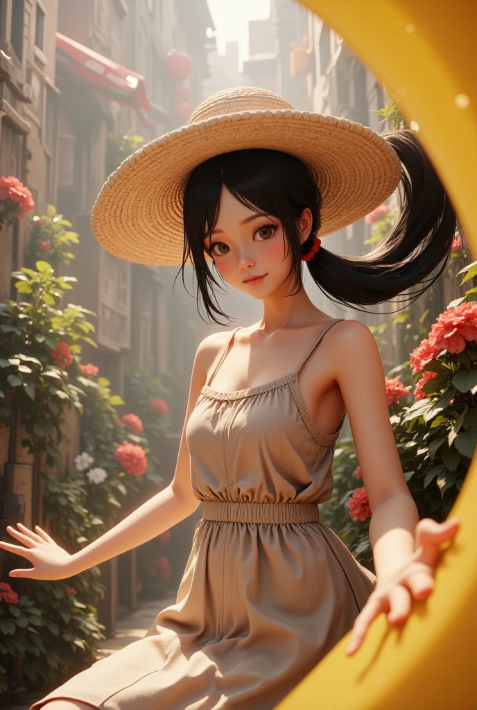 Real Style、Transcendent pretty cosplayer、Megumin wind、Black see-through camisole、Random Posing、grass field、Liberation、with light glowing、Sunnyday、Feel the wind、blue-sky、Ultra high quality、Ultra High Detail、Ultra high precision、Ultra High Resolution