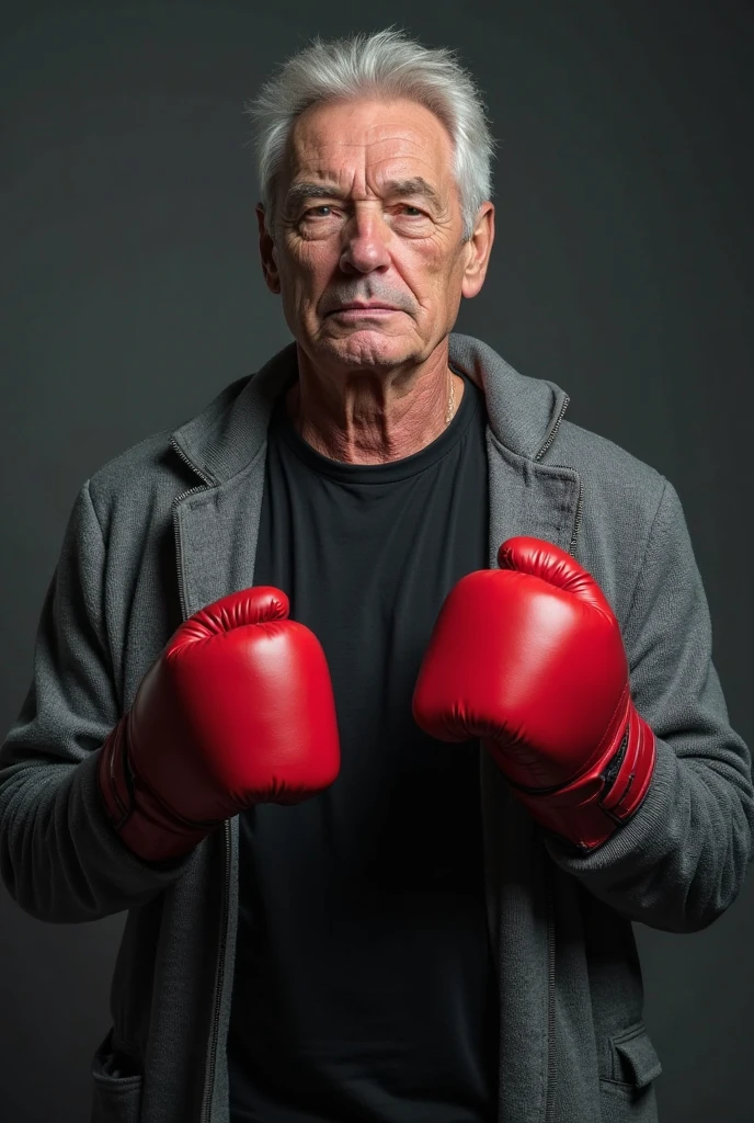 Old man photo Boxing  white photo 