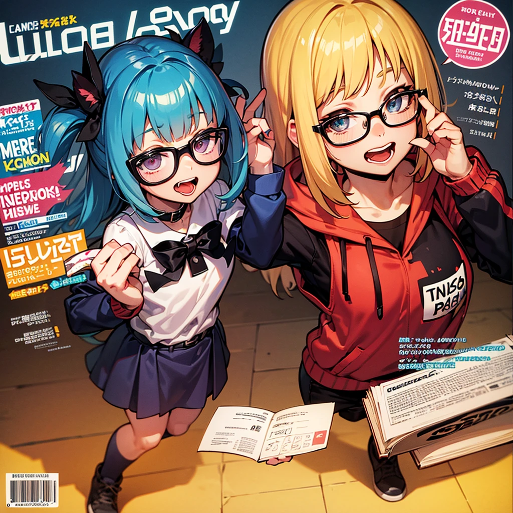 Highest quality, masterpiece, Anime Style, One Girl,smile, Comic books on the desk, Comic Market
