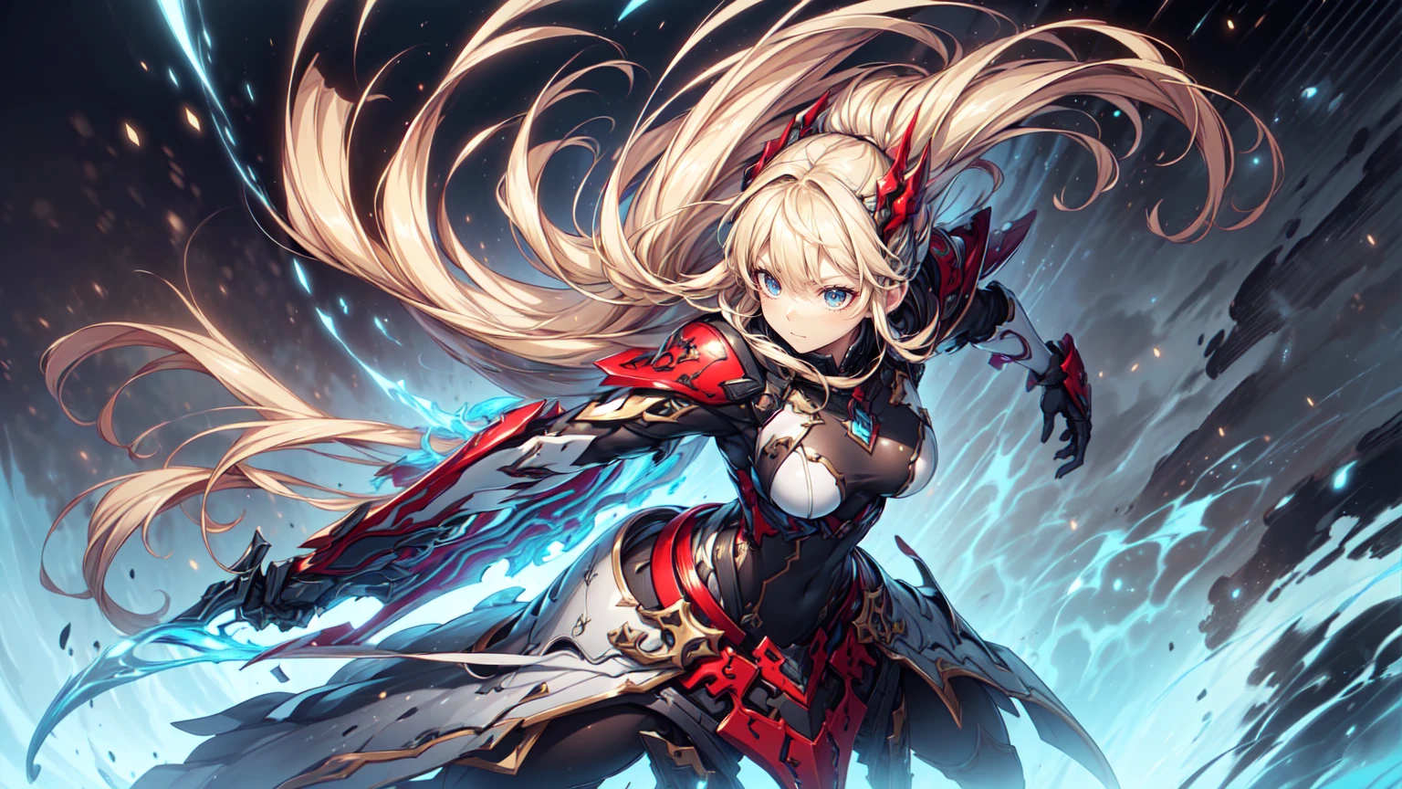 absurdres, (best quality), (masterpiece),(ultra-detailed:1.2),(greyscale:1.1) ,(watercolor:1.5) ,(photorealistic:1.1),(highres),(depth:1.2),
1girl,angry,spear,tip ,holding spear, ,high speed,(Rush:1.4),
<lora:Zeta:0.8> zeta (granblue fantasy), blonde hair, twintails, blue eyes, black hairband, red bikini armor, red skirt, mini skirt,
(swirling:1.3) ,(flame:1.3) ,(red fire:1.3),turbulence ,ink splash,
<lora:anime_minimalist_v1-000020:-0.5>,
<lora:flat2:-0.5> ,<lora:LowRa:0.3> <lora:splash00d-000008:0.5>