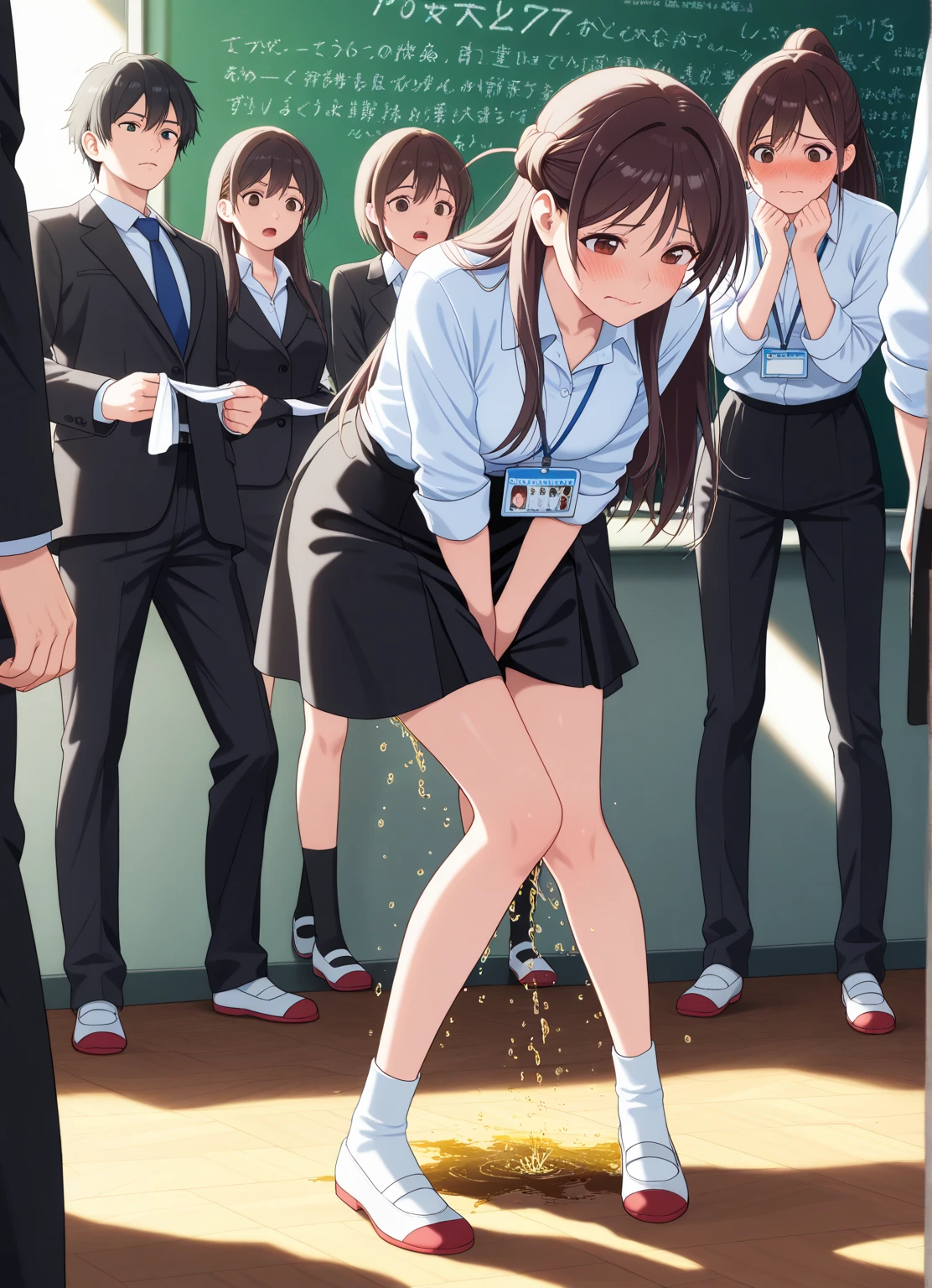 ((Small breasts))、fear、minase iori、Brown Hair、((brown fart from the anus))、A lot of people are watching、((Potbelly grab))、Manguri Gaeshi、(smelly fart)、Mike under the anus、on stage、Large crowd、Fully booked