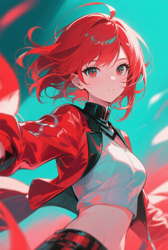 A man with short red hair, looking up at an angle, stretched out his hand, and there was a hazy feeling around him