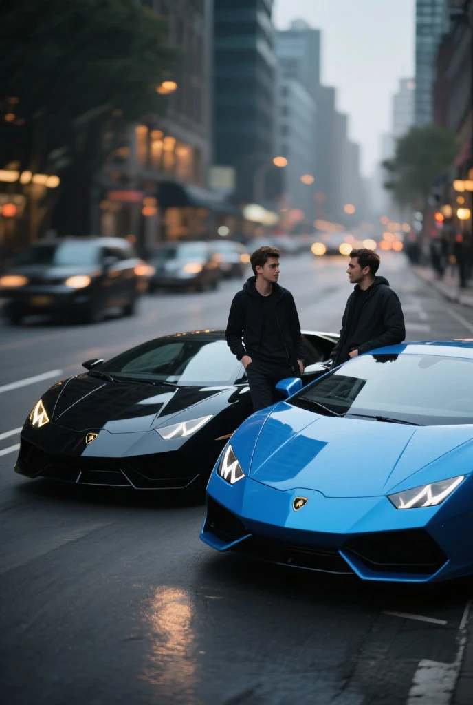 in front of a big mansion that are a lot of fancy black cars two gay men the one wearing only shirt and black underwear in the other wearing suit.the man wearing his suit is sitting on the one of the cars and man wearing underwear is sitting on man wearing suits boy that are horny and kissing and the man wearing suit is a squeezing the but of man wearing shirt the are kissing each other lip and the man with black underwear take his underwear off and taking out his big dick