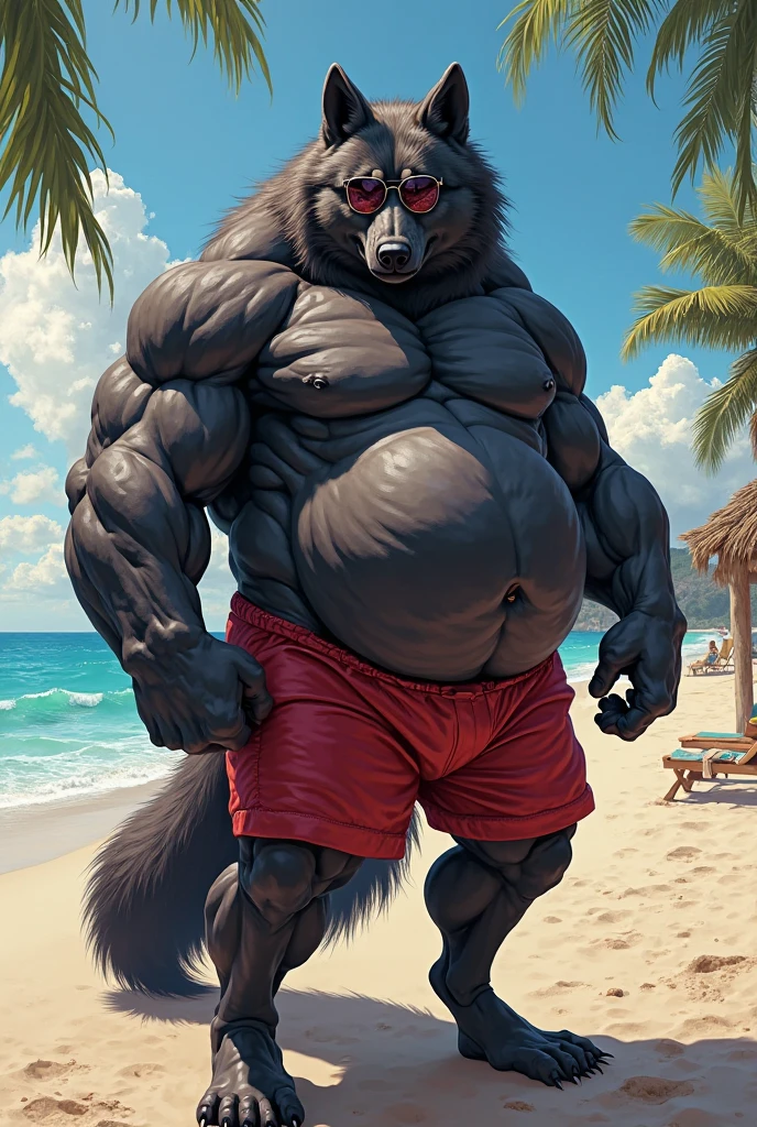 solo, anthropo, furry, furry male, Horse, ((fluffy, fluffy fur, hairy body)), ((large, very muscular body)), tail, highly detailed fluffy fur, ((highly detailed and drawn face)), ((extremely detailed eyes)), ((perfectly drawn eyes and pupils)), dark blue swim trunks with detailed clothing, highly detailed torso, full body, very muscular, highly detailed very prominent veins, wet body dripping drops of water, slightly lying in the water at the edge of a pool, ((masterpiece, high quality, high resolution, 8k had)), strong arms and legs, close-up portrait, looking at the viewer, outdoors during the day, sunlight, smile expression