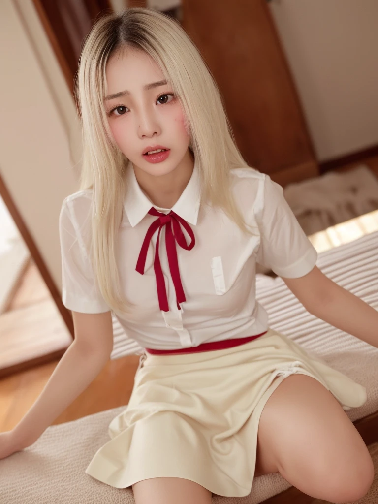 The painting style is soft, childish and cute, rich in ancient style, flowing and moving, fleshy and full, girly heart, sweet and lovely, flight attendant uniform, simple atmosphere, loose and comfortable, orange tone, bright and soft lighting. The figure is fat