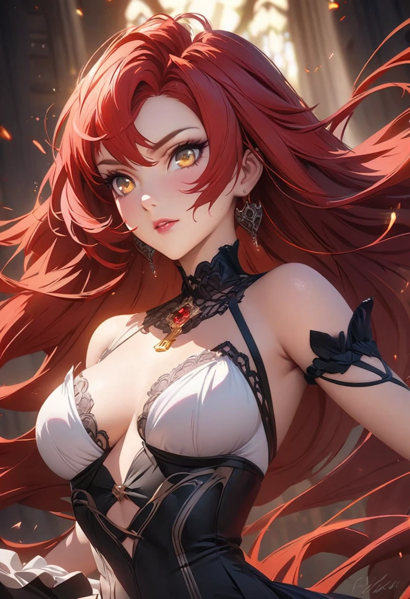 1girl,long light orange hair,blue eyes, beautiful detailed eyes, beautiful detailed lips, extremely detailed face, sharp focus, ultra-detailed, angry, naked, Katana in the right hand, red horns, sexy, luxurious hairstyle, loose and flowing hair, soft and smooth hair texture, shimmering and iridescent hair color, perfect skin, fantasy city background, vivid colors, bokeh,studio lighting, ultrasharp details, best quality,8K,highres,masterpiece:1.2,physically-based rendering.