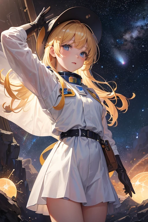 (best quality,4K,8k,High resolution,masterpiece:1.2),Super detailed,(realist,fotorRealist,fotorRealist:1.37),planet art,solar system,night sky,bright stars,Wonders of the universe,celestial body,moving planet,Orbiting planets,space exploration,astronault,interstellar travel,exoplanet,Different world,distant galaxy,nebula,star nursery,Starburst,milky way galaxy,Intergalactic Journey,space dust,space-time continuum,dark matter,reveal the universe,Infinite beauty,celestial body photographs,Galactic Adventures,Mysterious universe,cosmic energy,explore the unknown,constellation,celestial bodyナビゲーション,star dynamics,Deep space exploration,CosmicLandscapes, Astronaut &#39;s perspective,Magnificent universe,breathtaking scenery,distant horizon,Bright space,pulsating star,cosmic ballet,moon landscape,vision of another world,Enigmatic space,fascinating cosmos,The ever-expanding universe,Colorful Northern Lights,beautiful girl,first love, 