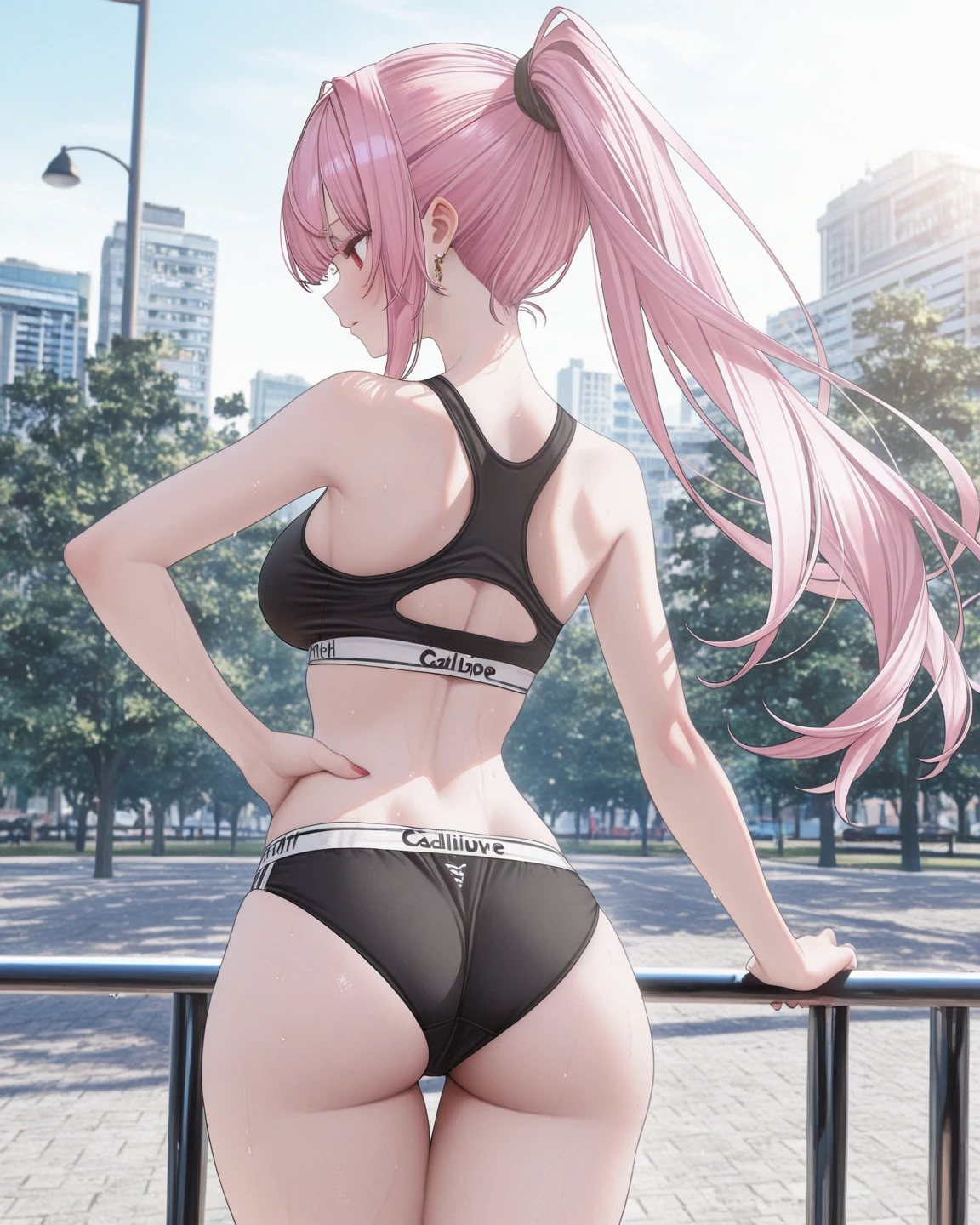 <lora:qos_tattoo_v0.5:1.0>
1girl, queen of spades symbol, hoodie, street, yoga pants, looking back, on back,, masterpiece, best quality, highly detailed