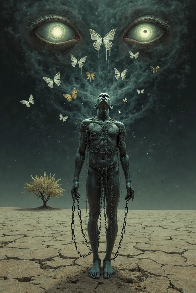 (Very old photograph only in sepia con medium full shot, a human body in exploded vision in puzzel cubes, chain extended to the exploded cubes, various directions and distance, from the movie Hellraiser, art decor, painting by Zdzislaw Beksinski, 1920s Hellraiser film, cyberspace, surrealism, macabre, horrified, terrified, insane, disgusting, disturbing, disturbing, Impactful, vintage, death dreaming about death, dystopian art, , hyper-detailed, cgsociety, digital illusions, photorealistic, arts visuals inspired by Fritz Lang. ((cinematic film)), Ultra detailed, RAW photo, cinematic, artstation style, concept art, masterpiece, 8k, black and white, realistic textures, 3D rendering