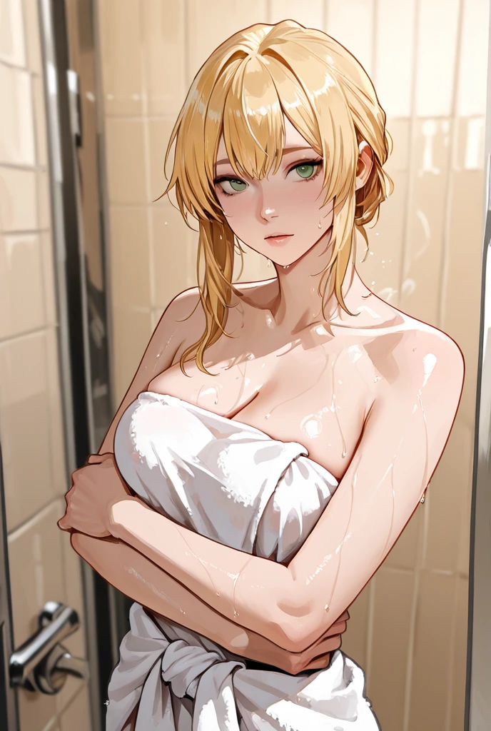 (best quality, highres, realistic), portrait, Elegant mature woman, blue eyes, blonde, big breast, high resolution cg 8k, beautiful cg, soft light