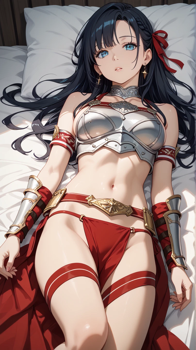 masterpiece, Highest quality, High resolution, 8K, Realistic, Very delicate and beautiful, super detailed skin, ((Fantasy)), 
BREAK portrait, 1 woman, 17 years old, Perfect female body, elegant mature woman,  

BREAK ((flat chest)),
BREAK (full-body shot/Cowboy shooting/Rear view/top view/top view), 
BREAK (((gold bra type breastplate))), (((crop top))), (((navel))), (((strapless dress))), ((((red choker)))), ((Cleavage)), ((gold armor knee-high boots)), (gold metal high heel boots), ((thighhighs)), ((Gold metal armlet)), Princess Blade, (((((white pleated skirt))))), medium skirt, (((see-through pleated skirt))), wet clothes, (dripping), white panties, crotch seam, (((equip a long sword))),

BREAK Cute beauty face, (focus on face), Ultra-fine facial texture, 
BREAK (navy blue hair), long hair, silky hair, swept-side bangs, forehead, 
BREAK (((Clear dark navy blue eyes))), thin eyebrows, long upper eyelashes, Upper Eye, high fidelity eyes, ((super detailed eyes)), 
BREAK (((oily skin))), ((gleaming skin)), 
BREAK grin,  (open mouth), 
BREAK Hospital room, 
BREAK plain wall, (best quality,4k,8k,highres,masterpiece:1.2),ultra-detailed,(realistic,photorealistic,photo-realistic:1.37),digital painting, oil painting, extremely detailed, hyperrealistic, natural lighting, dramatic lighting, warm color palette,
