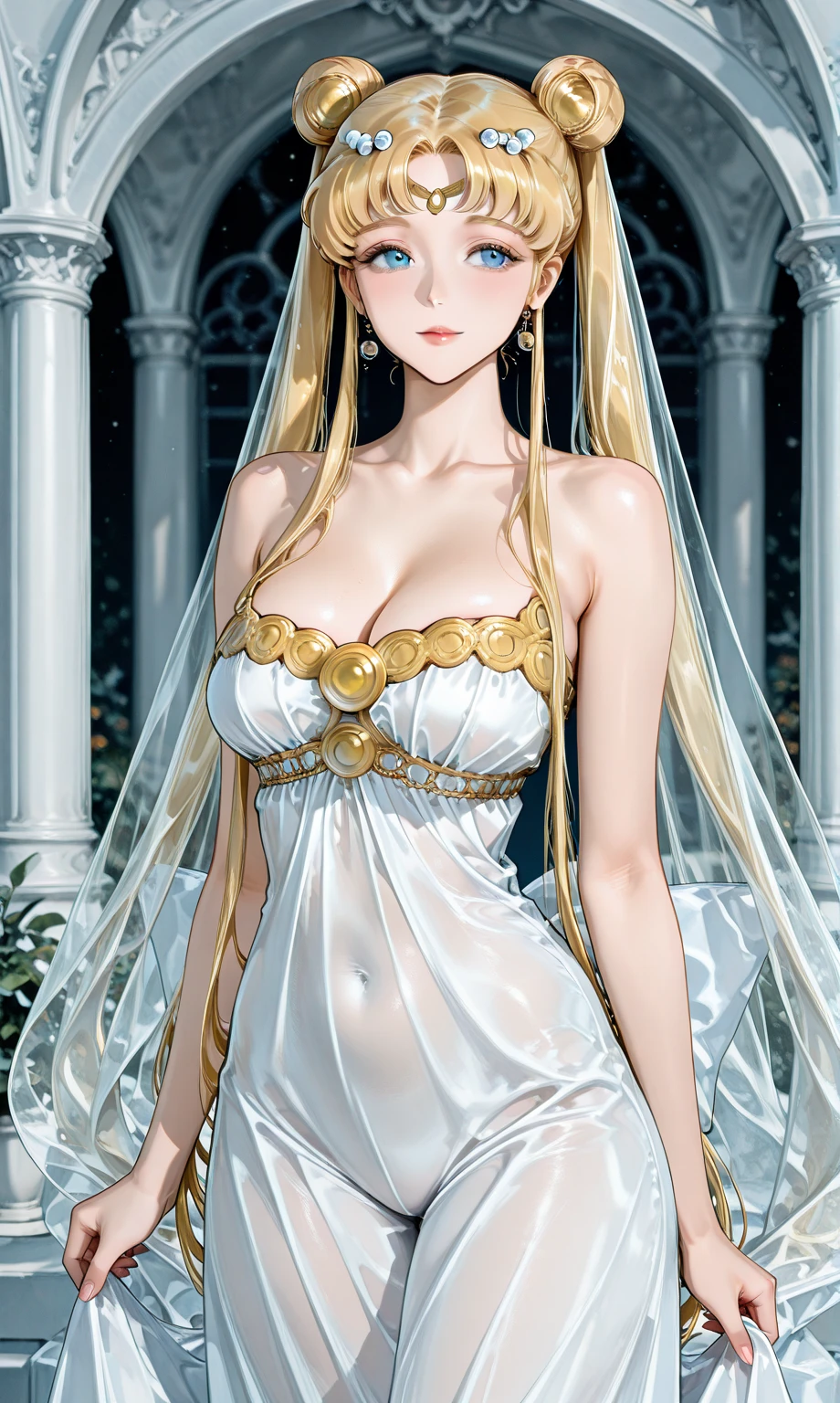(cowboy shot), (masterpiece, best_quality, ultra-detailed, immaculate:1.3), epic, illustration,
BREAK
ArtemisYJ, ponytail,super long hair,
(White wedding dress ),medium breast
BREAK
(courtyard, garden, outdoors, gorgeous view)