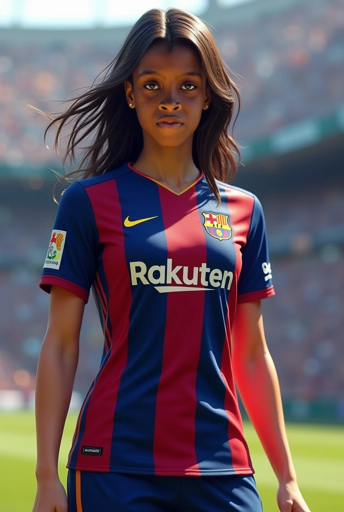 Athena del Castillo in Barcelona uniform