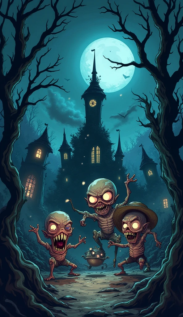 creepy puppet people, multiple hands, zombie aesthetic