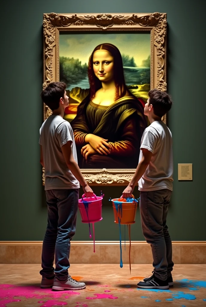 Da Vincci Monalisa painting with gutti cap facing backwards