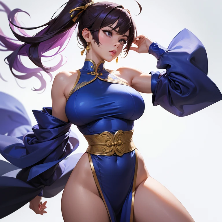 Chun-Li from Street Fight II,Chun-Li Costume,Blue Chinese dress with gold lines,Bunhead、Highest quality, 超High resolution、(High resolution)、(8K)、(Very detailed),Diagonal bangs、masterpiece, Highest quality, masterpiece, Highest quality, Brown eyes with white sclera, Bad move -5, alone, 1 Girl, Brown Hair, From SF2, Muscular woman, Blue clothes, hose, Pelvic Curtain, Puff t sleeves.
(His hands are tied up whick rope。)
Both legs are tied with a thick rope。
On one knee。
(((pantyhoseは切り刻まれて)
The blue cheongsam is cut into pieces。
Her breasts are peeking o the crack。
((Bleeding from arms or legs。))
Crippling。
I am in agony。
You are under attack by an enemy。
I'm somehow maintaining my posture。If he gets hit with another blow, he will surelye.。