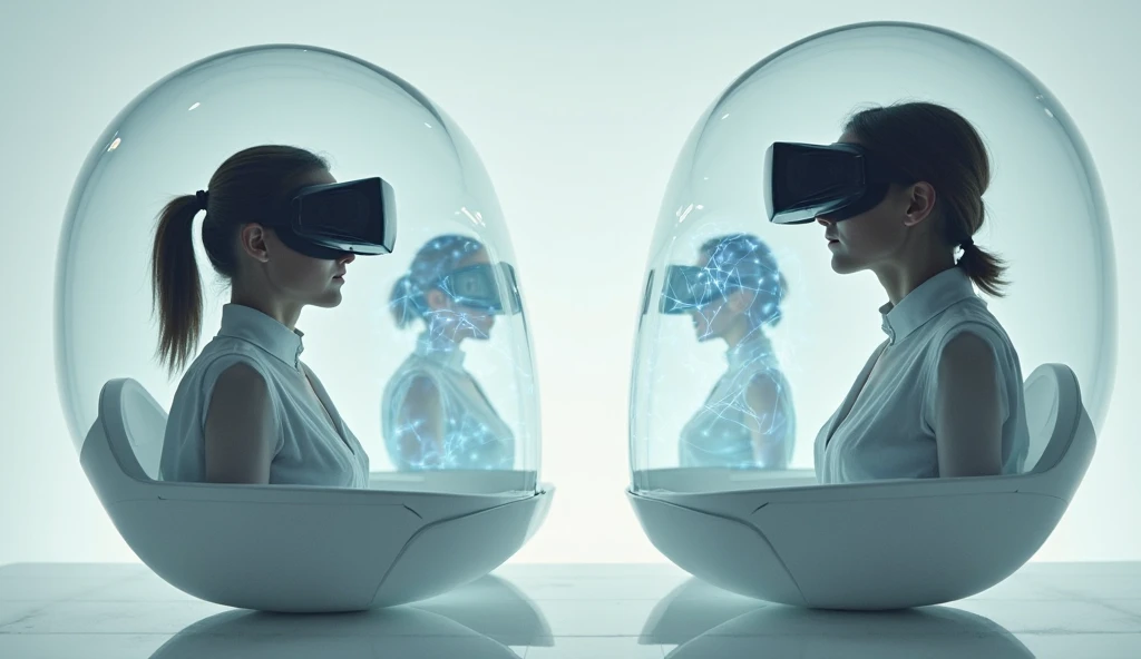 there is a woman sitting in a chair watching a movie on a big screen, ash thorp, perfect android girl family, glass arms, still from loki ( 2 0 2 1 ), 1970 furniture, alexa mini, the incal, cgsociety - no cameron, futuristic female beekeeper, gaming room in 2 0 4 0