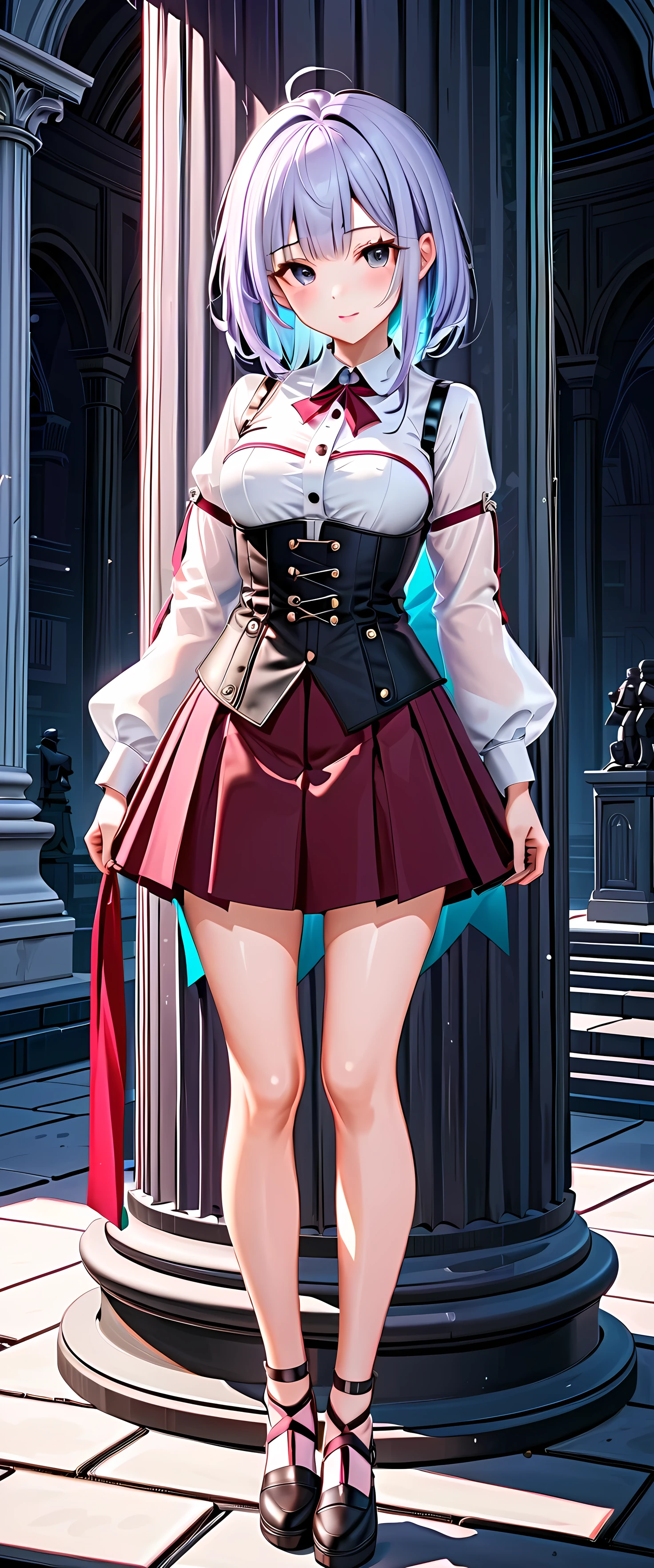 (full body:1.5),(1girl:1.3),(looking at viewer:1.4),(anatomy correct:1.3),(In the paradise of the day:1.3),(Wearing Very thick Printed Pantyhose and Golden Saint Warrior Set JK uniform printed pleated skirt and JK uniform leather shoes with bow decoration :1.3), (A high jump posture:1.3),(In pink|amarelo|blue colors|green color|red colour|white colors|black in color|purpleish color|greys|Beige|Flesh color 1.4),(Glowing eyes:1.3),(Accurate and perfect face:1.4),(Clothing Gloss:1.25),(Skin reflection:1.25),hyper HD, Ray traching, reflective light,structurally correct, Award-Awarded, high detal, lightand shade contrast, Face lighting,cinmatic lighting, tmasterpiece, super detailing, high high quality, high detal, best qualityer, 16k,high contrast,