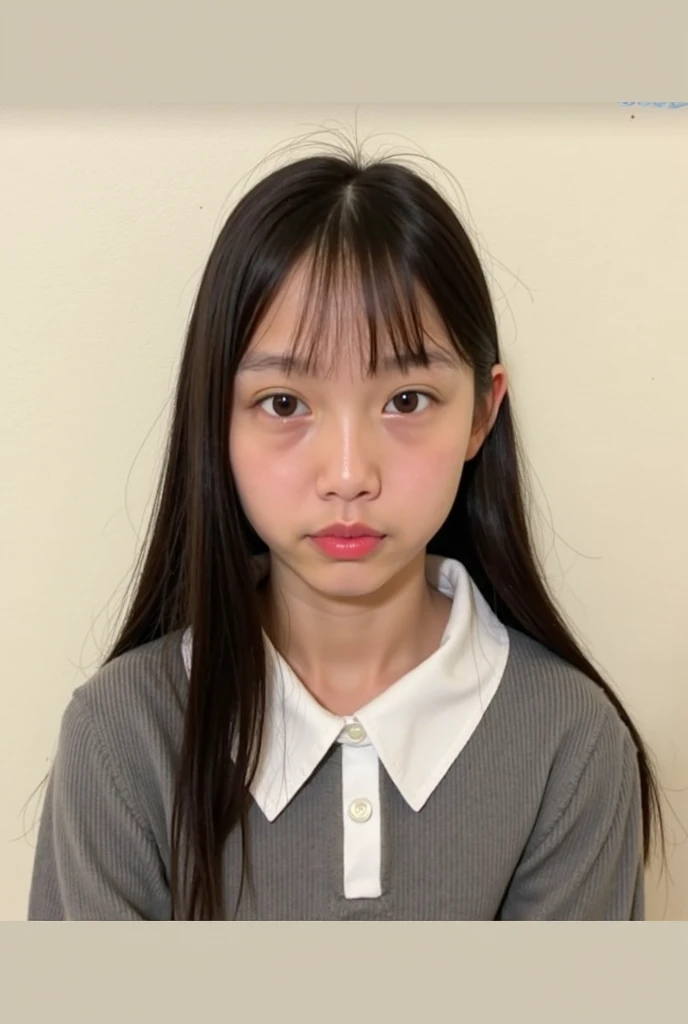 Long Hair Girl,Peeing in a restaurant, I can't stand it anymore, Horny Face, Face the pain of enduring, Close ~ eyes、Braided Hair、17 years old
