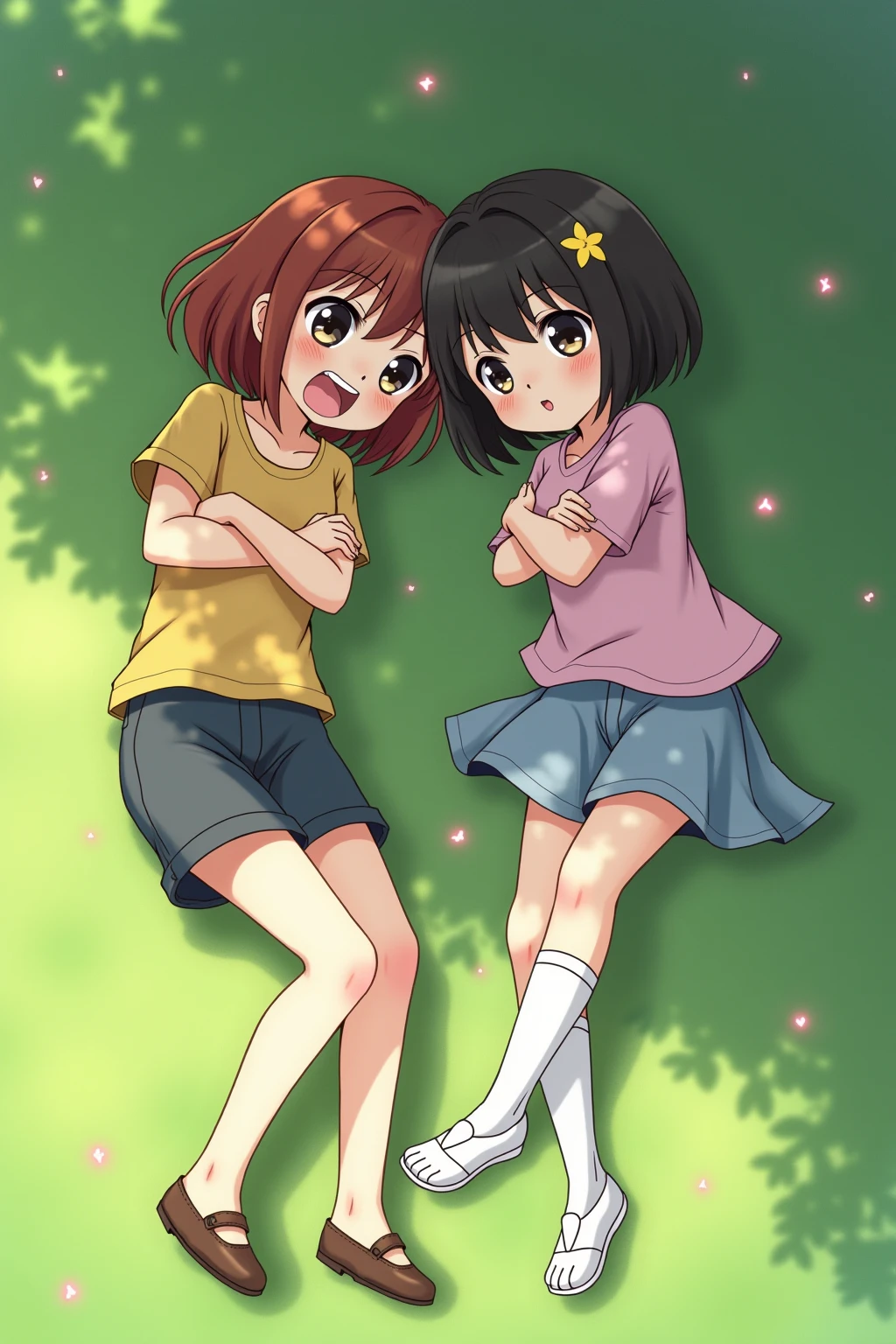 a girl making a wedgie a other girl