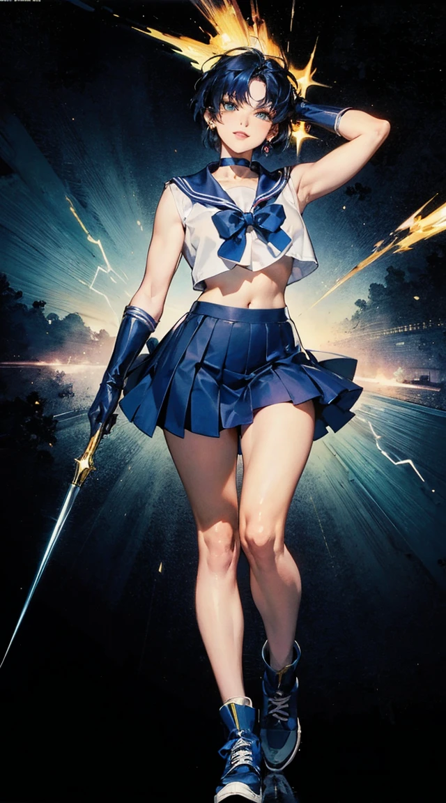 Bloody、((Painful look))、That is、defeat、Turning a blind eye、Bishoujo Warrior、((Sailor Senshi Uniform))、masterpiece, top-quality, hight resolution, Mer1, tiarra, Sailor Senshi Uniform, 12year old,(((Sailor Mercury:1.3,Ami Mizuno))),a blue skirt, Blue sailor color, tiarra, the bow, knee boots:1.3, a choker, white glove, Blue choker, elbowgloves:1.3, jewely, 耳Nipple Ring, pleatedskirt, Raise:1.5,Very short skirt:1.5、Show panties:1.5,