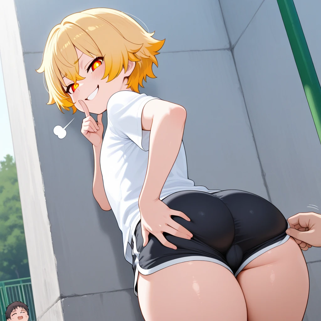 score_9,score_8_up,score_7_up,score_6_up,score_5_up, , 1girl, solo, very dark skin, dark-skinned female, makeup, whore, prostitute, colored skin, jet-black skin, shiny skin, metallic tan, skinny, ribs, collarbone, sidelocks, blushing, half-closed eyes, wide hips, sweat, steam, public, plaid skirt, , , skirt, short sleeves, pussy peek, legs up, cleft of venus, ass focus, (pubic stubble), arms up, (thong), lingerie, reclining, open mouth, smile, bench, Gyaru,studio_pork,Expressiveh