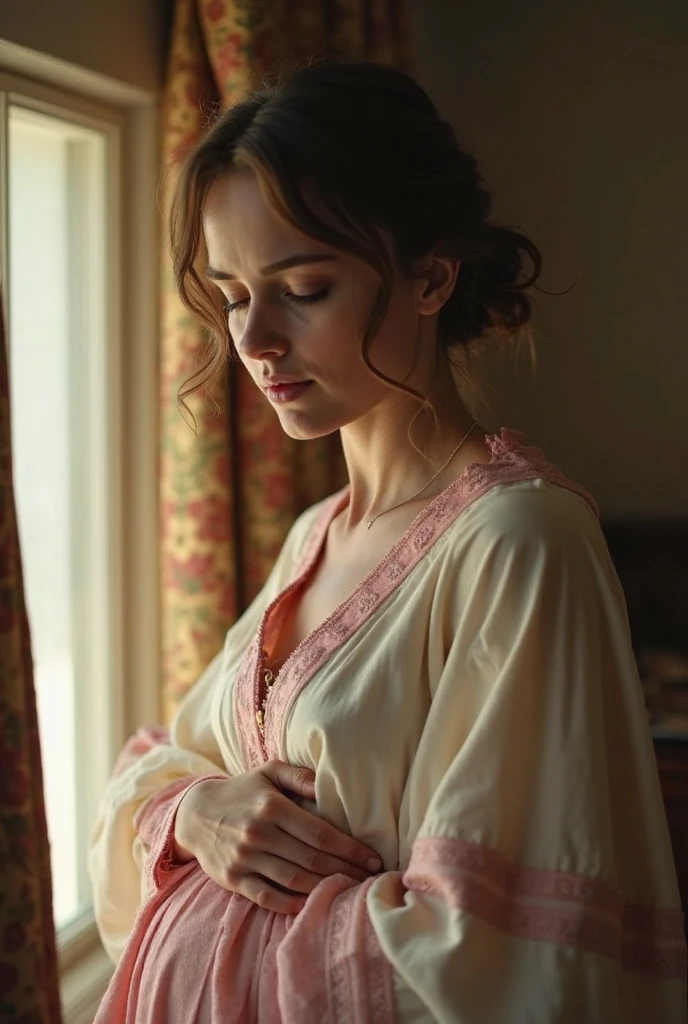 redshift style, a real perfect female body of beautiful light brown haired, polish 30 years old women, perfect face, intricate, elegant, highly detailed, Delicate transparent blouse , trending on artstation, by Tom Bagshaw and Seb McKinnon, 150mm portrait, photography, epic cinematic, octane render , denoise, photograph with a Hasselblad H3DII, extremely detailed, warm light, Mysterious atmosphere, medium shot, low angle