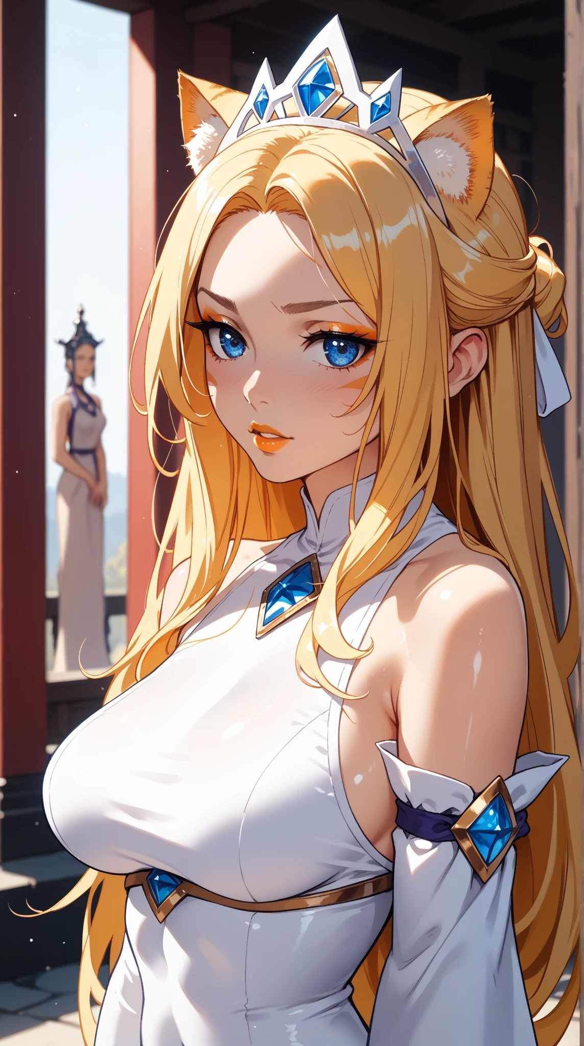 (((top quality, 8k, masterpiece))), crisp focus, (beautiful woman with perfect figure), slender, (hairstyle: up)), ((kimono: Kara)), street: 1.2 Highly detailed face and skin texture Detailed eyes Double eyelids random posture, (smile),super cute Japan person,super beauty Japanese girl, realistic face, double eyelid,smile,summer festival , at sunset ,fire-works back-ground.