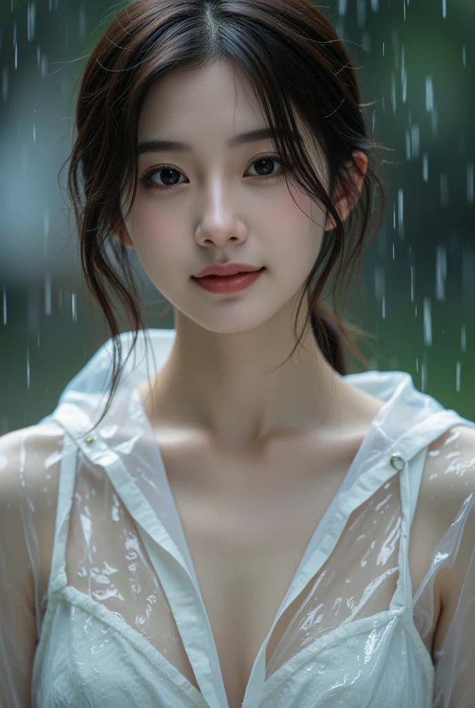 Tabletop,(One wet woman:1.3),masterpiece,(Stock Emphasis:1.3)、Natural light、 Attention to detail, Depth of written boundary, 135mm, Textured skin, Super detailed, high quality, Awards, 最high quality, High resolution, 8K, White skin,30 years old,(Damp hair:1.2),(Rainy Street:1.2),(In heavy rain:1.3),