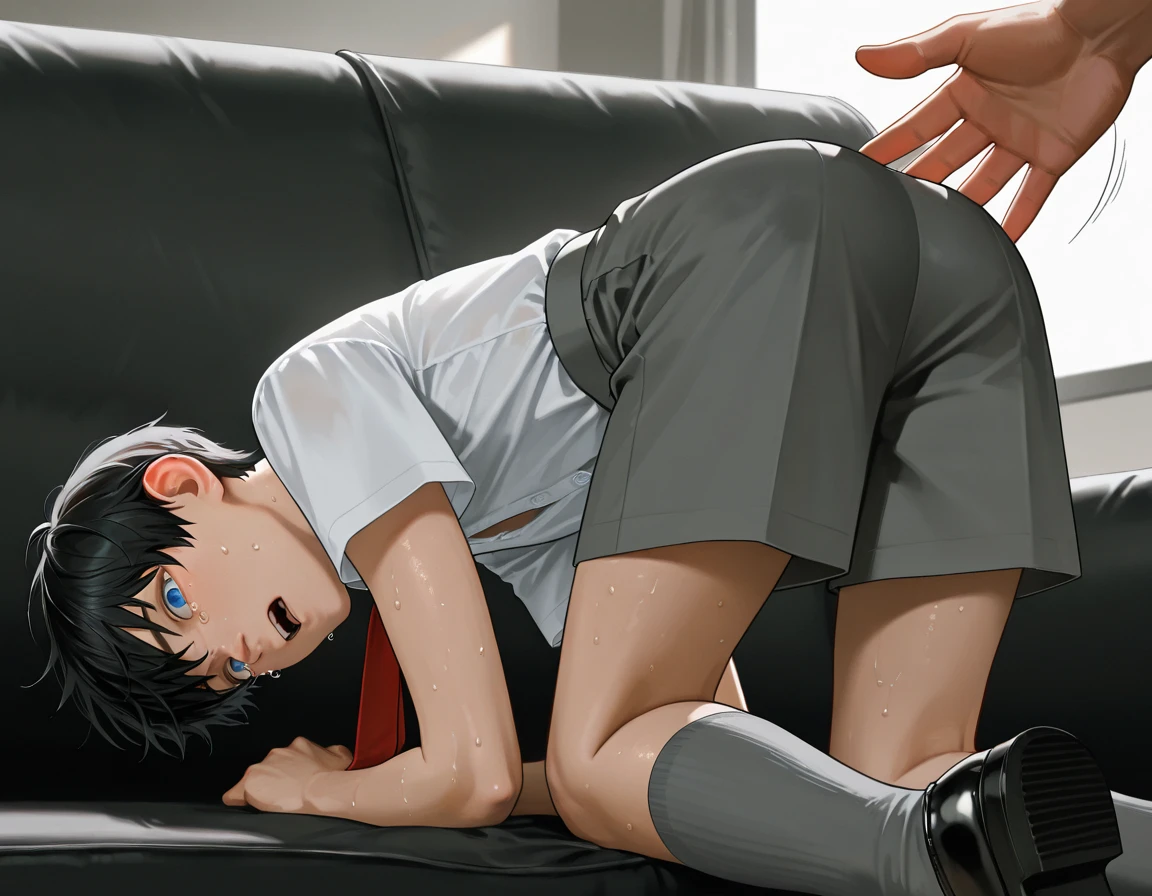 score_9, score_8_up, source_anime, standing, lower body, penis focus, 1boys, femboy, twink, darkskinned femboy, nude, indoors, night, night sky, nighttime, ikuchan, balcony, town background, nude male, huge penis, huge testicles, muscular male, grin, faceless male, light skinned male, standing, 1boy, BLEACHED, raceplay, humiliation, ((faceless male)), ((size difference)), tall male, ((worship)), ((light skinned male))), head out of frame, ((size difference)), , ((large male)), solo focus, choker, solo focus, standing, huge thighs, ((cock worship))
