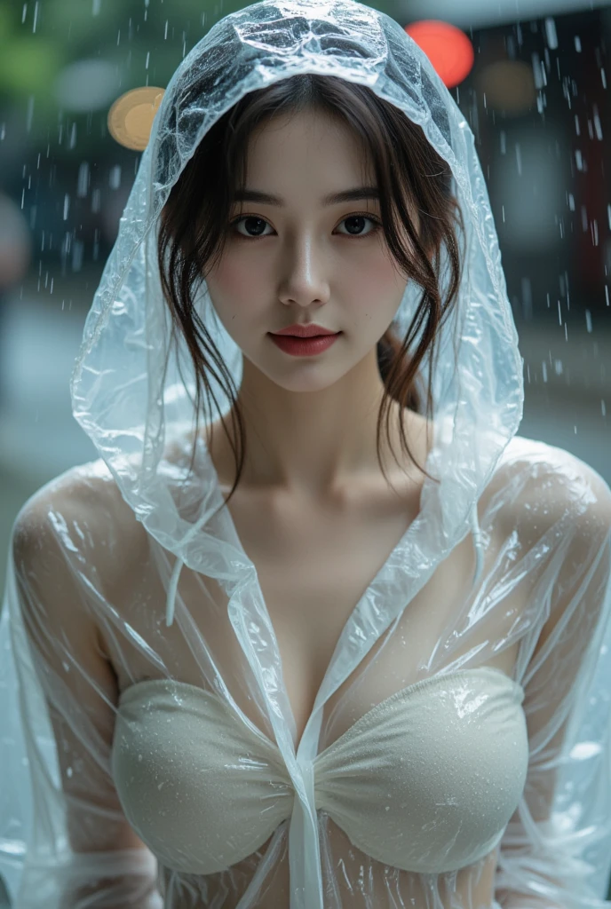 sakimichan style, wlop style, portrait, finely detailed face, beautiful woman, plump lips, opaque veil, medieval veil, headrail, 12th century, heterochromia eyes, iridescent eyes, medieval clothing, bliaut, lord of the rings gown, close to perfection, beautiful anime style, character panorama, clean and detailed face, glowing shadows, beautiful gradients, depth of field, clean Graphics, high quality, high detail, high definition, Luminous Studio graphics engine (RAW shooting、Photorealistic:1.5、8k、Highest quality、masterpiece、Ultra-high resolution)、Perfect dynamic composition:1.2、Modern city street corner at night、emotion:1.3、(((Heavy rain from a typhoon)))、Highly detailed skin and facial textures:1.2、Slim office lady wet with rain:1.3、Sexy beauty:1.1、Perfect Style:1.2、beautifully、beautiful:1.1、Fair skin、Very beautiful face、Water droplets on the skin、(Rain dripping on the body:1.2、Wet body、Wet Hair:1.4、Wet Office Skirt:1.2、Wet OL uniform:1.3)、belt、(G-cup bust、Bra see-through、Chest gap)、(A look of resignation、Embarrassed face、)、(Beautiful Blue Eyes、Beautiful erotic eyes:0.8)、( Erotic Level:0.9、Fascination:0.9)、Cowboy Shot、necklace、
