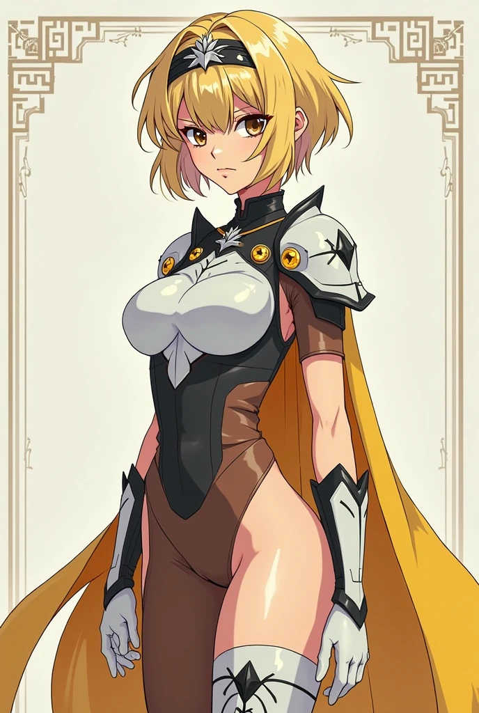 "(masterpiece:1.1), best quality,
1girl, (80s anime style:1.3), (eyelashes:1.5), (loli:1.2),
(intricate high detailed body:1.2),
(orange hair:1.1), (forehead, parted bangs, hairclip:1.1), (twintails:1.1), (flower brooch, hair ornament:1.2),
brown eyes,
(gigantic breasts:1.5),
(shy:1.2), (blush:1.1), open mouth,
(string leotard armor, criss-cross halter:1.2),
(knight armor, armored boots:1.2), (belts:1.1), (ahoge:1.2), long gloves,
standing, hand on hip,
(upper body, cowboy shot, looking at viewer, from front:1.1),
medieval tavern"