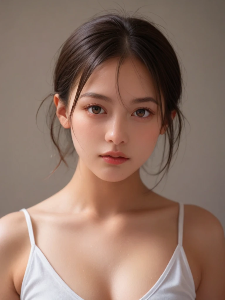 ((Extremely precise and accurate anatomy:1.0)), (photo realistic:1.4), (Hyper realistic:1.4), (Highest qualityの現実的な肌の質感:1.4), (Improvement of quality:1.4), (Enhances the beauty of skin texture:1.1), Clean and glowing skin, One girl, woman, masterpiece, Highest quality, Highest quality, (Volumetric lighting), Very detailed CG unity 8k wallpaper, Concentrated, 8k wallpaper, Very detailed, Ultra-realistic, Realistic, Sharp focus, Absurd, (High resolution:1.2), (High Contrast), photograph, Detailed and complex, Instagram, Very detailed, Digital Painting, Art Station, Concept Art, Smooth, Sharp focus, Looking at the audience, Tank top.