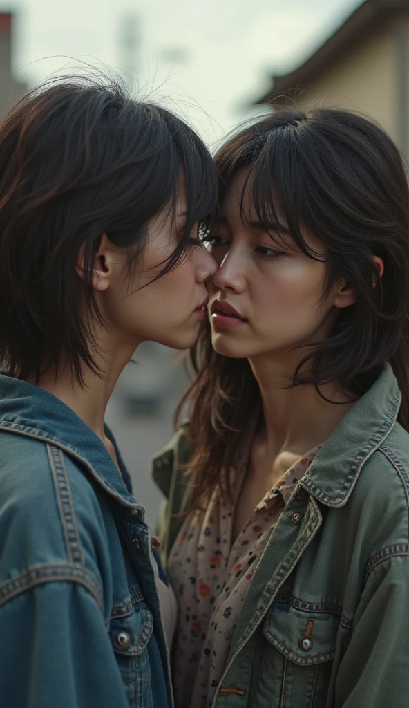 Gay couple about to kiss