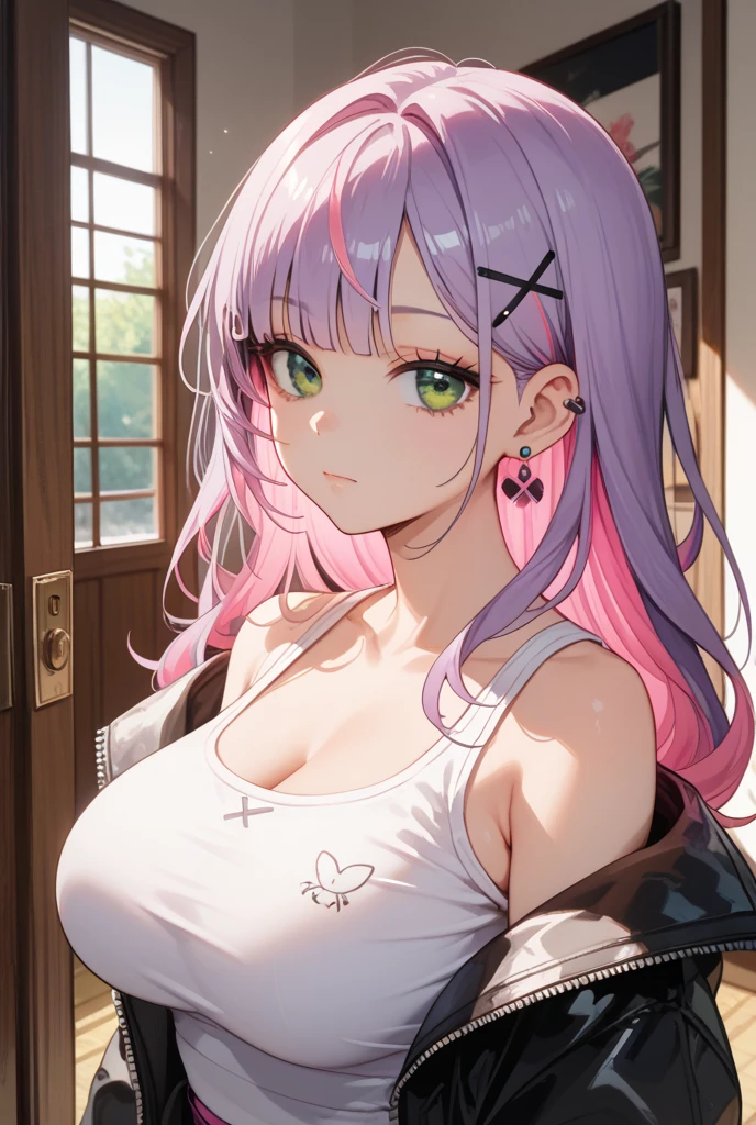 mastute piece,Best Quality,insanely detailed,8k cg,nsfw,
(shoot upper body:1.3),
(1girls:1.3),standing,looking at viewr,body in front,((both arms behind back:1.4)),(flower shop clerk:1.4),(bare breasts:1.4),break,
blush,shy,(??????? face),(trembling:1.2),break,(light pink hair:1.4),
break,
perfect breasts,perfect teats,(open mouth:0.9),(large breasts:1.2),
(flower shop:1.1),