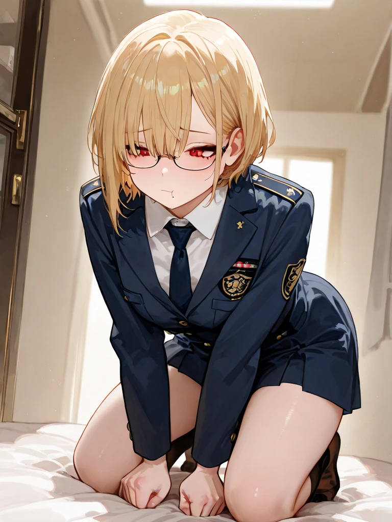 NSFW,tanya,uniform,Micro Mini Skirt,Small breasts,Embarrassed,blush,(Perfect hands),(Perfect Anatomy),(masterpiece),(highest quality),Research Room,Lots of machines