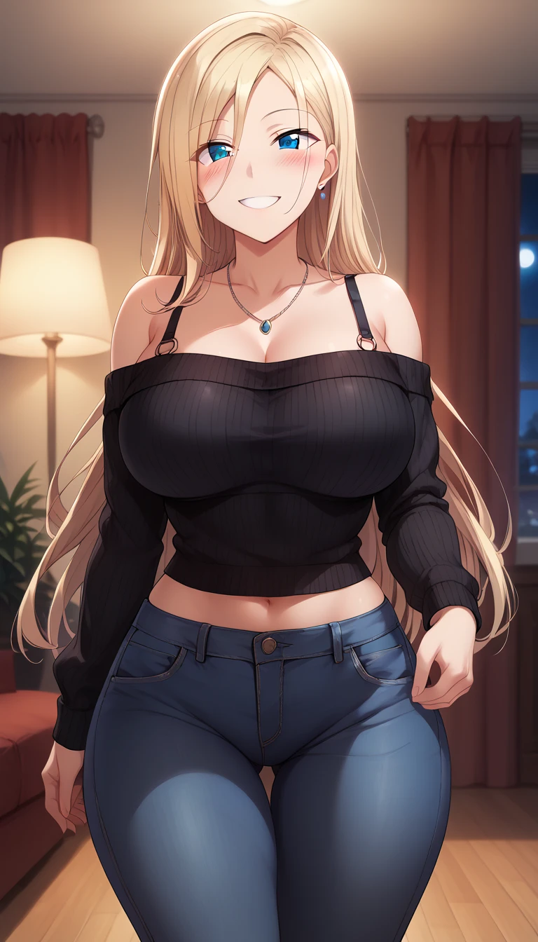 (high quality,Very detailed:1.37, High resolution), Woman, Serval Landau, jeans, large breasts, wetting herself, (standing:1.5), embarrassed, humiliation, (sweating:1.5), (blushing:1.5), Meticulous details, (extremely detailed eyes:1.37)