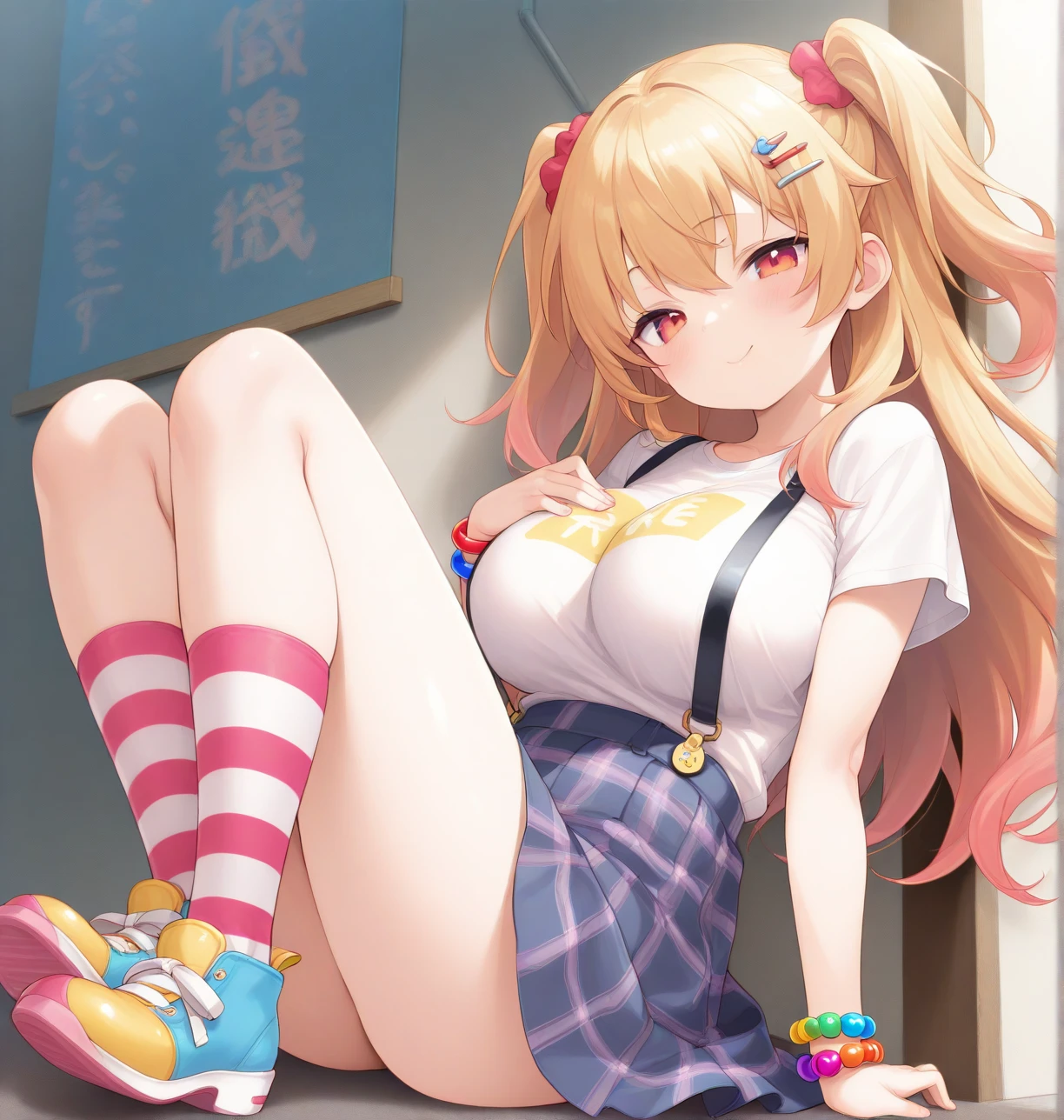 ((anime)),((best quality)), ((highly detailed)),(sketch) extremely detailed face, beautiful face,((1girl)),((solo)),shiny skin,(full body),(tall body, tall, long legs, mature female, mature, adult),((CurePeach)),((twintails)),((long hair:1.25)), ((very long hair:1.45)), ((light blonde hair)), ((earrings)), ((heart hair ornament)), ((pink choker)), ((pink dress)), ((short sleeves)),(( corset)),(( wrist cuffs))((clothes lift:1.35)),((large breasts:1.15)),((curvy:1.15))
, ((pussy:1.35)),((nose blush:1.35)),,,(bad mood:1.1)open mouth,(looking at viewer),BREAK ,((park ,bench:1.35)),((sit on bench:1.35)),((sitting:1.35))outdoors,,BREAK ((spread legs:1.35)), ,BREAK ((pink boots:1.15)),(arm behind back:),(anus)