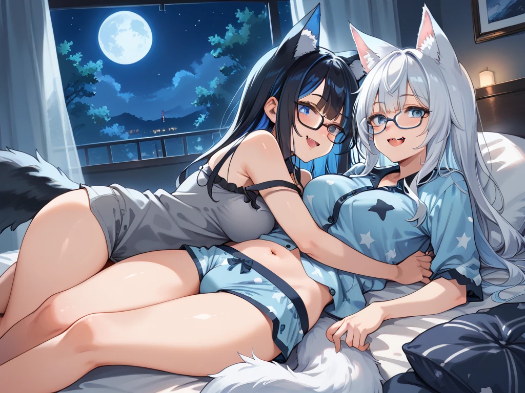 (Mood: Joyful and Positive) 2girls, Kawaii anime art of two female platonic friends in a living room. The indigo-haired woman possesses bat ears and wings. The second woman, with silver hair tied in a ponytail and orange eyes. ((((Cute)))), fully visible tits, exposed chest, beautiful tits, kinky, naughty, unclothed women, the best anatomy, asian, cameltoe, unzoom, kemonomimi, large chest, completely bare skin. Glasscutters tits, and bits, ((((((platonic)))))), trust, ((couch)), steam, shampoo, foam, ((((best friends)))), smile, open mouth, cleavage, ((((masterpiece)))), ((best quality: 1.2)), ((((tenderness)))), (((friendly gestures))), ((((cuddle))), (((from above))), ((((taking a nap)))), (((under blanket))), (((blanket))), ((((best proportions)))), ((((sisterly love)))), ((((long sleeved shirt)))), ((((panties)))), (((unbuttoned shirt)))