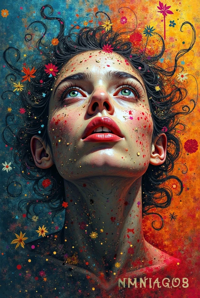 I am the last surrealist painting that exists on this planet, the last work of art that represents a beautiful woman of different races full of hope wrapped in an unreal world full of strange things., The message I want to leave is that art once existed , real very real , 24k unique piece rule of thirds cinema lighting finishes like photoshop and colors of a work of art great depth of field difference of 3d planes
