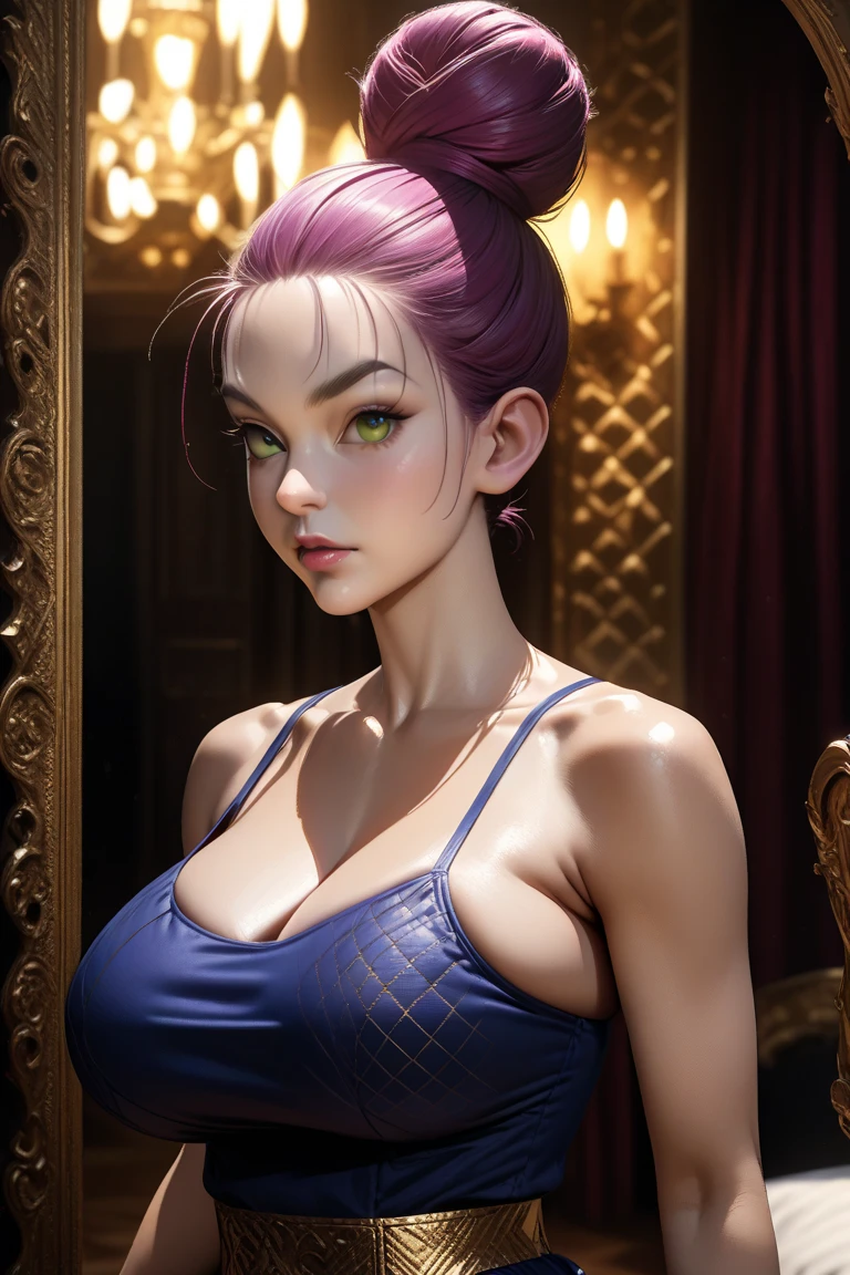 masterpiece , Katy Perry, blue eyes, perfect figure, lite smile , detailed face, purple crop top, big breasts, cleavage, (8k, best quality 1.2), ultra-detailed, 8k uhd,, soft lighting, high quality, film grain, beautiful lighting, (cinematic:1.4) ,perfect body , best illumination, best shadow, sharpness, contrast, Mardi Gras