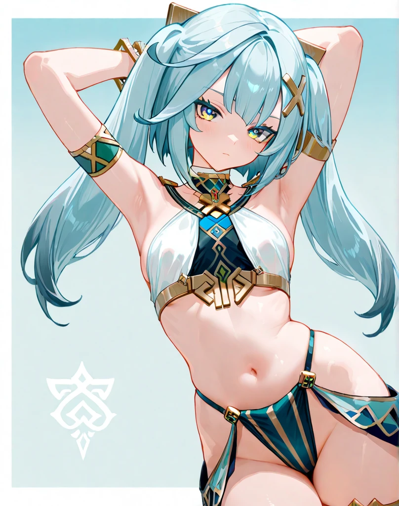 Young girl、Long Hair、model、Simple background Knee-high socks Big breasts、Cleavage