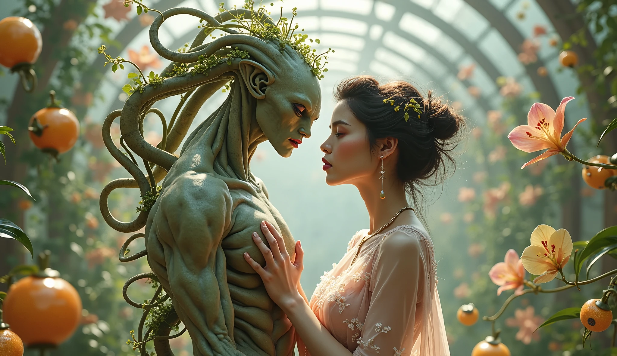 An alien in the company of a woman