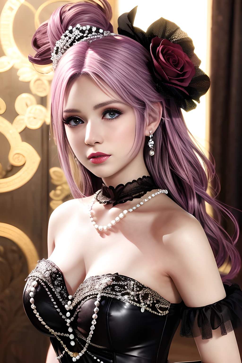 (top views),1 girl,Vampires, Elise,(in wedding dresses, bridal gown),jewely,Tattooed with,Redlip,(Glossy glossy skin:1.4),鎖骨,Charming cleavage,during night, full_themoon, As estrelas,(tmasterpiece:1.5), (Best quality at best:1.35),(Realistis:1.4), detailed,8K,computer graphics image processing,detailed头发,,Expressive eyes, s the perfect face, real fingers,depth of fields,Similar colors,a warm color palette,softlighting,low-contrast,hard shadows,Desaturate Hue, 流行超Realistis,